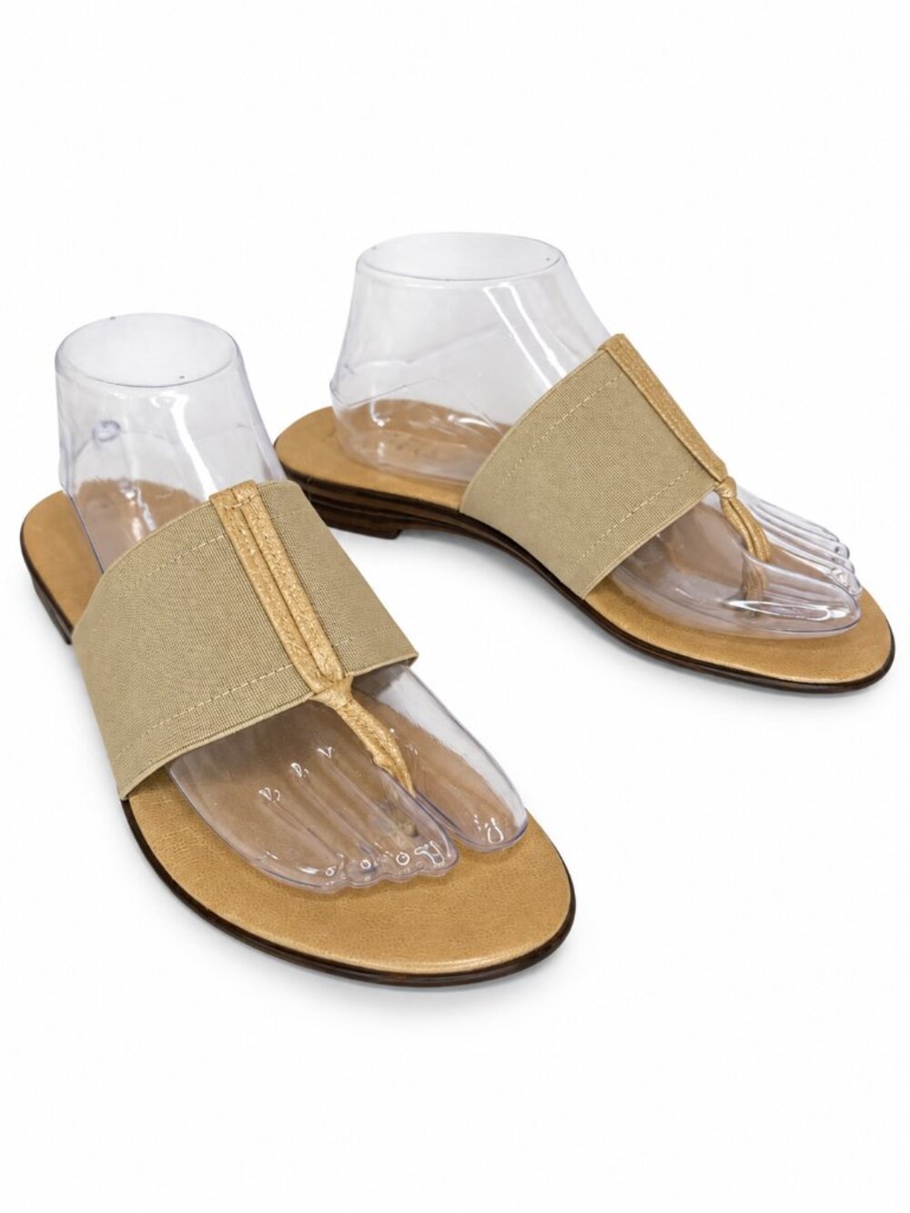 Italian Shoemakers Beige/Tan Toe-Loop Slide Sandals